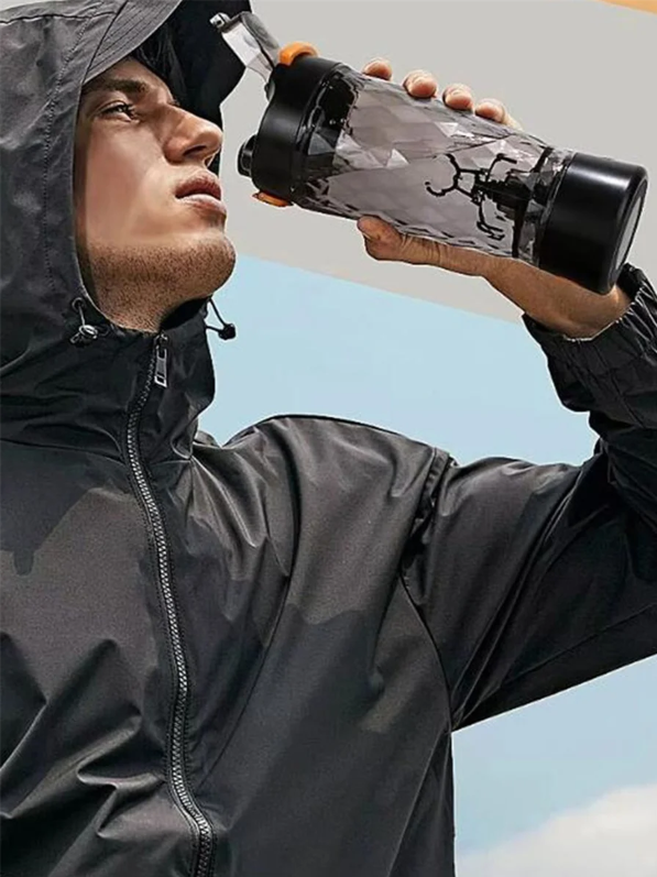 B08B-Electric Protein Bottle - Automatic Mixer for Gym & Outdoor, Milk Coffee Blender Kettle,Shake Bottle Mixer Black
